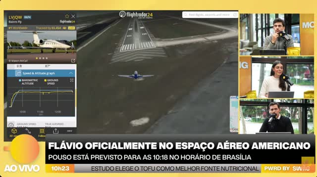 Flávio Bolsonaro pousa em Miami e 65 mil pessoas acompanham voo em tempo real