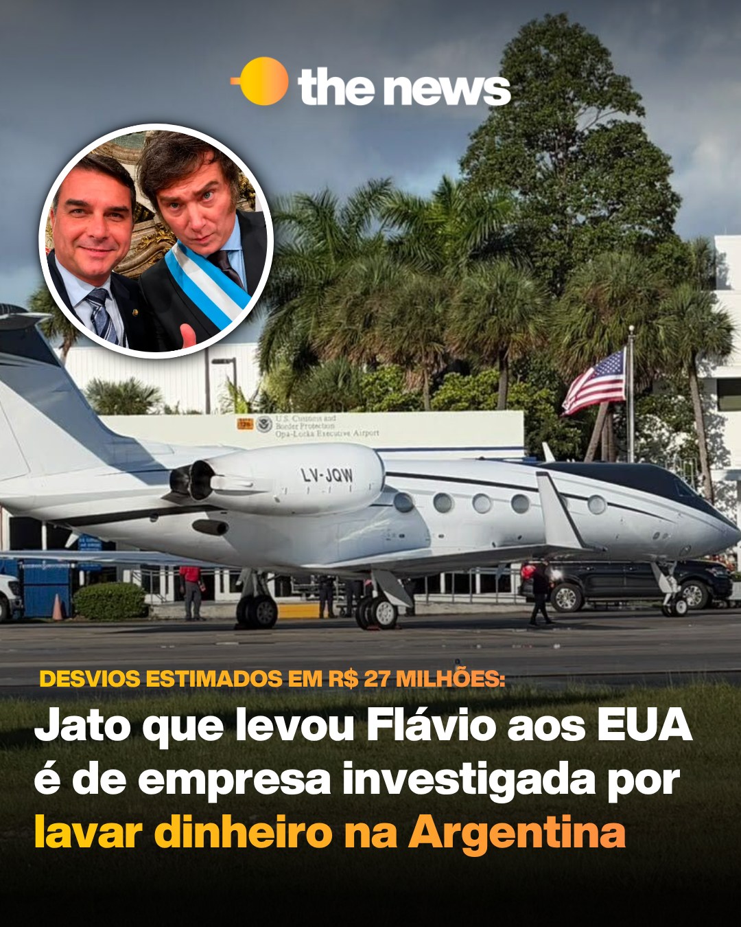 Jato usado por Flávio é de empresa investigada na Argentina